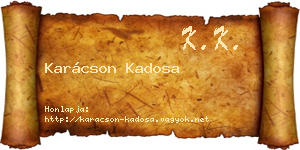 Karácson Kadosa névjegykártya