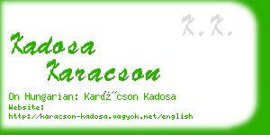 kadosa karacson business card